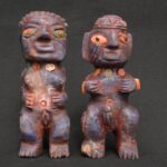 Inca Sodalite Figurines of Pachamama and Pachapapa with Shell Inlays