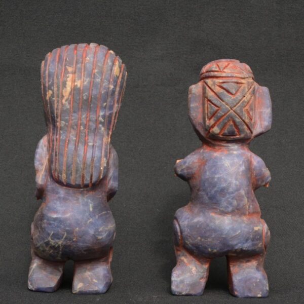 Inca Sodalite Figurines of Pachamama and Pachapapa with Shell Inlays - Imagen 3