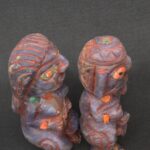 Inca Sodalite Figurines of Pachamama and Pachapapa with Shell Inlays - Imagen 5