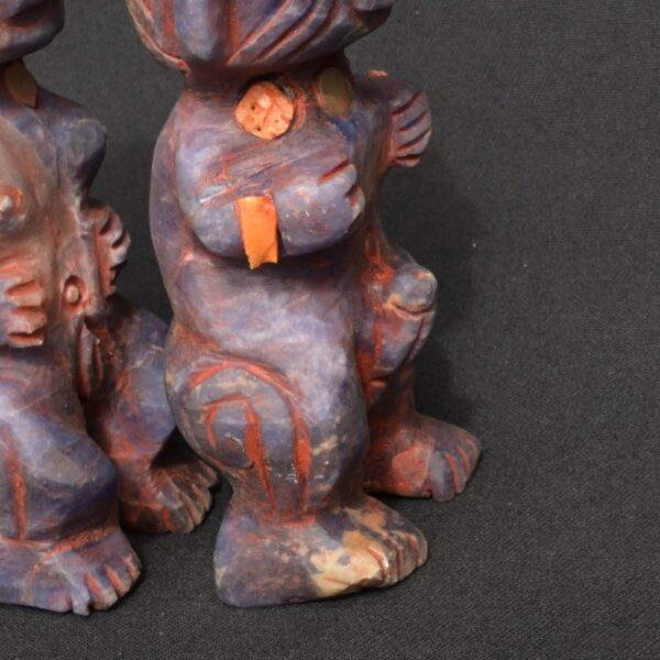 Inca Sodalite Figurines of Pachamama and Pachapapa with Shell Inlays - Imagen 7