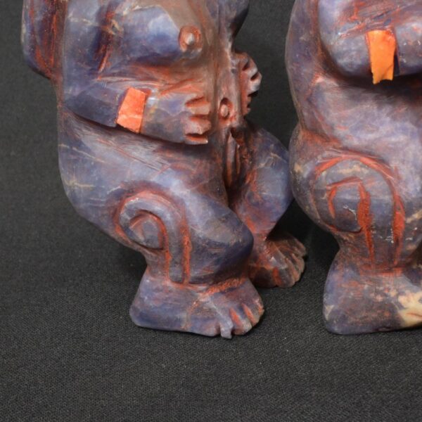 Inca Sodalite Figurines of Pachamama and Pachapapa with Shell Inlays - Imagen 8