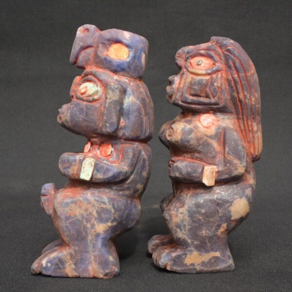 Inca Pair of Pachamama and Pachapapa in Sodalite Inlays - Imagen 2