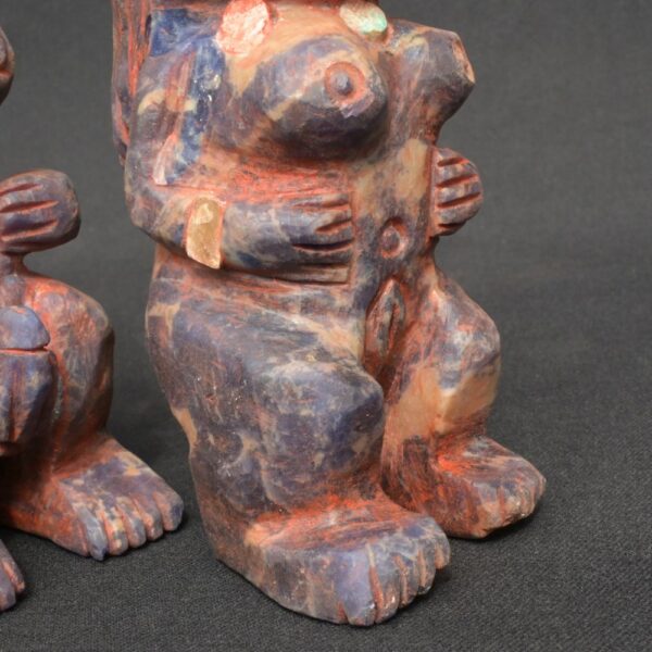 Inca Pair of Pachamama and Pachapapa in Sodalite Inlays - Imagen 7