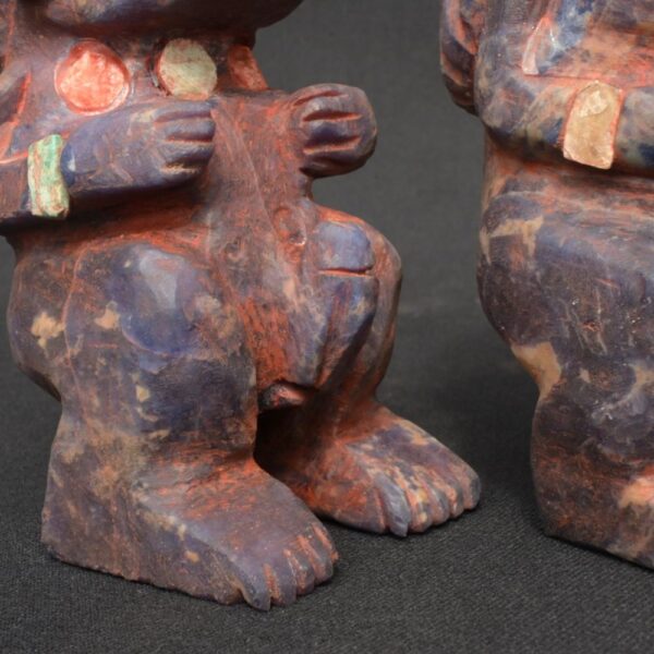 Inca Pair of Pachamama and Pachapapa in Sodalite Inlays - Imagen 8