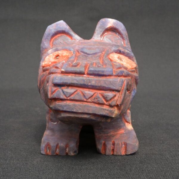 Inca Sodalite Feline Figure – Ritual Carving with Quartz Veins - Imagen 6
