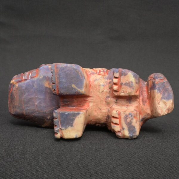 Inca Sodalite Feline Figure – Ritual Carving with Quartz Veins - Imagen 10