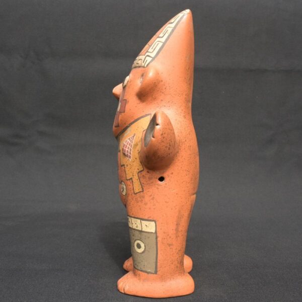 Figura de cerámica Paracas: escultura ritual femeninas con símbolos tradicionales - Imagen 2