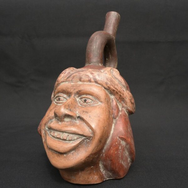 Moche Portrait Huaco – Pre-Columbian Ceremonial Vessel with Realistic Detail - Imagen 1