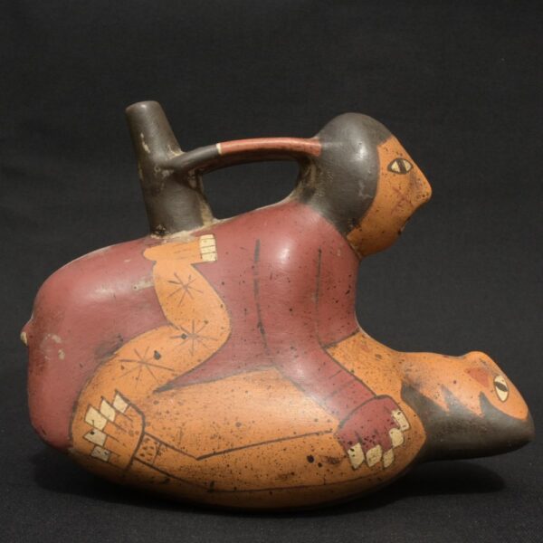 Nasca Erotic Ceramic Vessel – Male and Female Ritual Reproduction Scene - Imagen 3