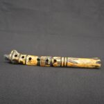 Hand-Carved Bone Quena with Ancient Symbolism – Display Collectible