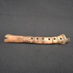 Vintage Bone Quena with Carved Face – Tribal Decorative Flute