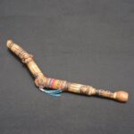 Handcrafted Curved Charango Horn with Gemstones and Andean Textiles