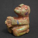 Moche Turquoise Ritual Figure with Stone Inlays – Pre-Columbian Art