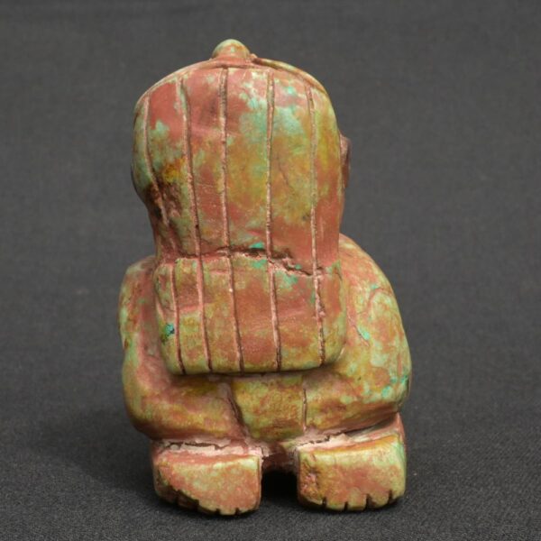 Moche Turquoise Ritual Figure with Stone Inlays – Pre-Columbian Art - Imagen 3