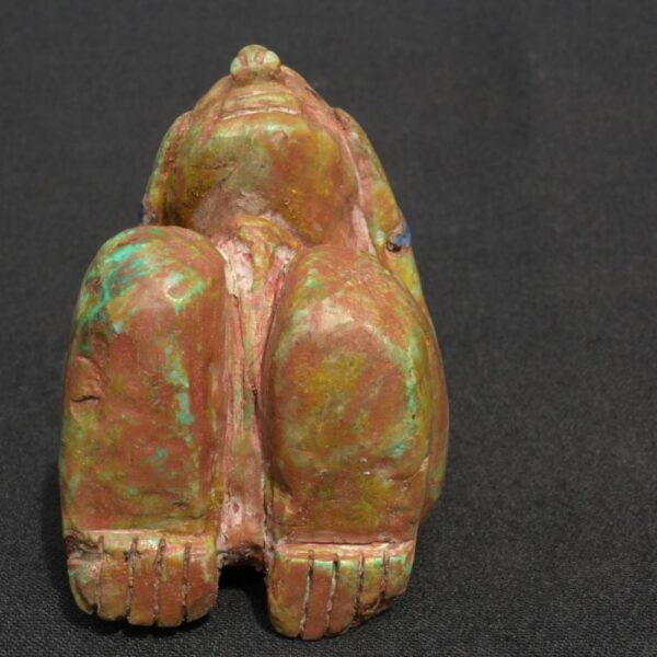Moche Turquoise Ritual Figure with Stone Inlays – Pre-Columbian Art - Imagen 12