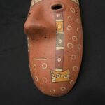 Ceramic Paracas Ritual Mask – Sacred Geometric and Feline Motifs - Imagen 5