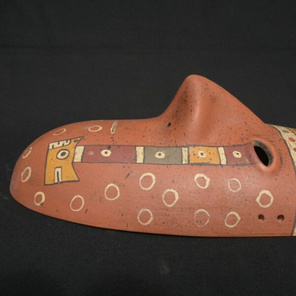 Ceramic Paracas Ritual Mask – Sacred Geometric and Feline Motifs - Imagen 10