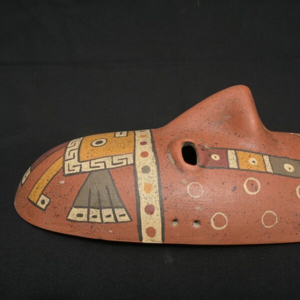 Ceramic Paracas Ritual Mask – Sacred Geometric and Feline Motifs - Imagen 12