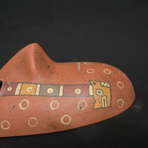 Ceramic Paracas Ritual Mask – Sacred Geometric and Feline Motifs - Imagen 13