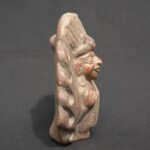 Moche Ceramic Ritual Whistle – Figure with Aura and Headdress - Imagen 4