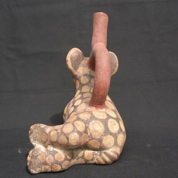 🟡Moche Feline Stirrup-Spout Vessel – Pre-Columbian Ceremonial Pot - Imagen 3
