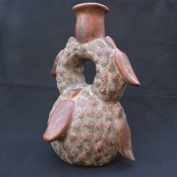 🏷️Chavín Ritual Fruit-Shaped Vessel | Ancient Pre-Columbian Bottle - Imagen 2