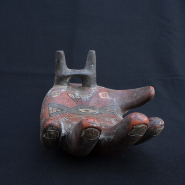 🏷️Nazca Esoteric Hand Bottle | Ancient Ritual Pottery with Eye Symbol - Imagen 4
