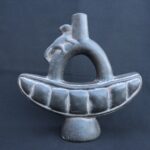 🏷️Black Moche bottle with monkey – unique pre-Columbian ritual pottery - Imagen 5