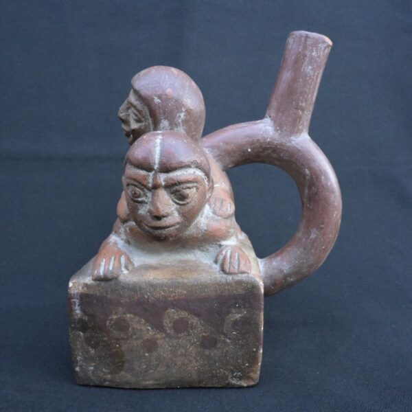 🏷️Moche Erotic Ceramic Vessel – Ancient Pre-Columbian Ritual Bottle - Imagen 3