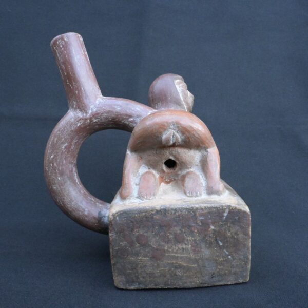 🏷️Moche Erotic Ceramic Vessel – Ancient Pre-Columbian Ritual Bottle - Imagen 7