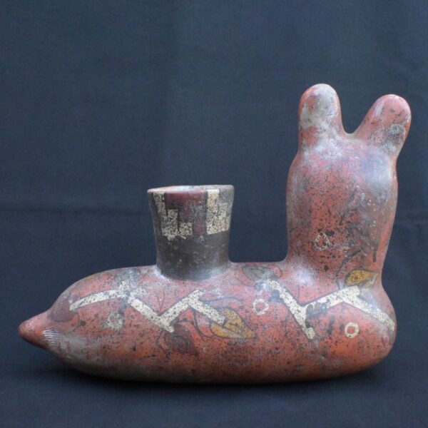 🏷️Ancient Vicus Ritual Vessel in Form of Resting Animal with Symbolic Art - Imagen 4