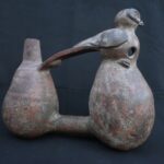 🦉 Moche Ceramic Water Whistle with Bird Figurine