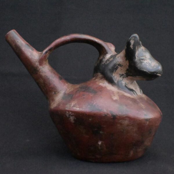 🐆Sicán Ceramic Wind Whistle with Zoomorphic Figure - Imagen 1