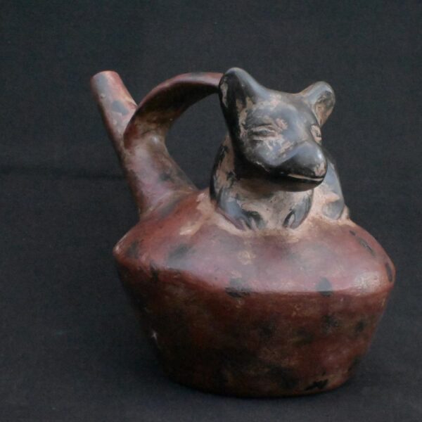 🐆Sicán Ceramic Wind Whistle with Zoomorphic Figure - Imagen 2