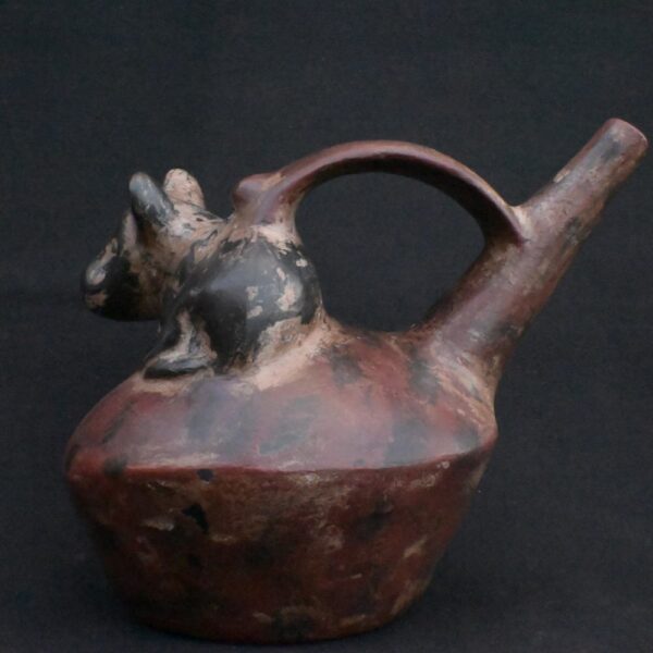 🐆Sicán Ceramic Wind Whistle with Zoomorphic Figure - Imagen 5