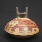 🐍 Nasca Ceramic Painted Bottle with Mythical Figure