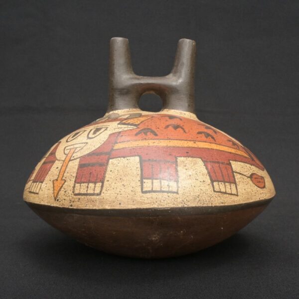 🐍 Nasca Ceramic Painted Bottle with Mythical Figure - Imagen 6