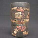 🛡️ Moche Ceremonial Vase with Stone and Shell Inlays