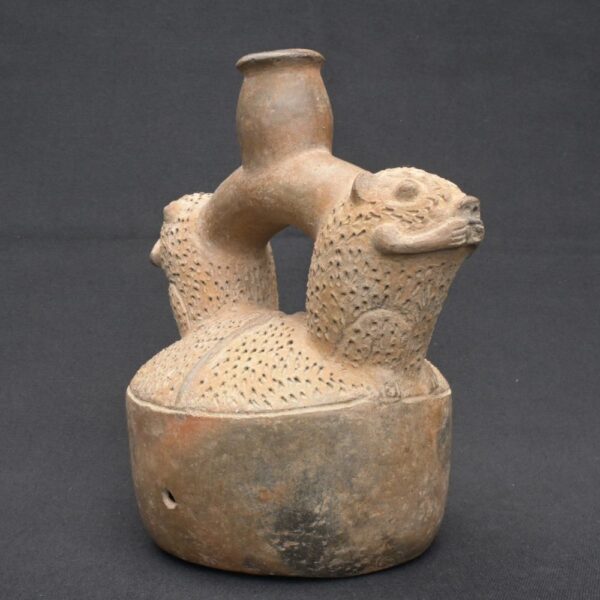 🗿 Chavín Ceramic Ritual Bottle with Two Heads - Imagen 6