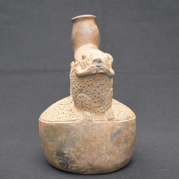🗿 Chavín Ceramic Ritual Bottle with Two Heads - Imagen 7