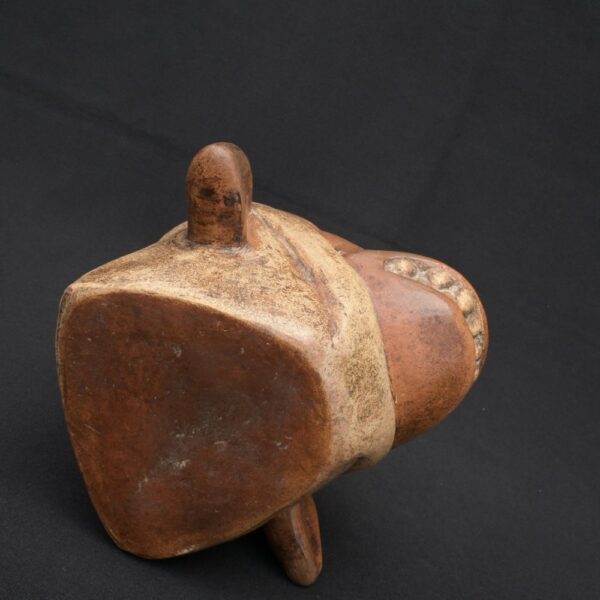 🏺 Moche Ceramic Zoomorphic Bottle with the Face of a Wild Being - Imagen 10