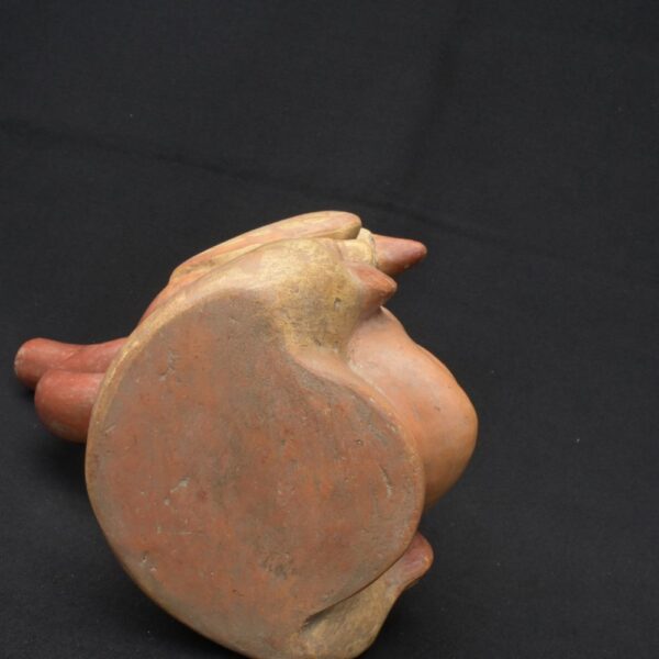 🏺 Moche Ceramic Human Head Bottle with Sacred Birds - Imagen 10