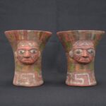 🏺 Tiahuanaco Ceramic Ritual Vessel with Polychrome Human Face