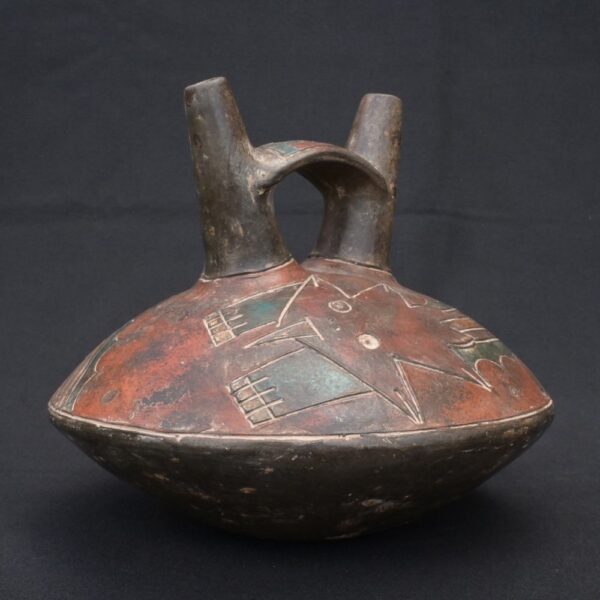 🏺 Paracas Ceramic Bottle with Zoomorphic Motif and Ritual Decoration - Imagen 7