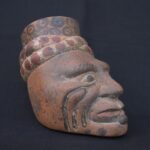 🐍 Tiahuanaco Culture Ceramic Container with Shamanic Human Face