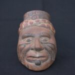🐍 Tiahuanaco Culture Ceramic Container with Shamanic Human Face - Imagen 2