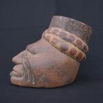 🐍 Tiahuanaco Culture Ceramic Container with Shamanic Human Face - Imagen 4