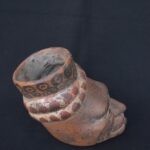 🐍 Tiahuanaco Culture Ceramic Container with Shamanic Human Face - Imagen 9