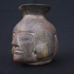 🧠 Tiahuanaco Culture Ceramic Ceremonial vessel in the shape of a human head - Imagen 3