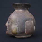 🧠 Tiahuanaco Culture Ceramic Ceremonial vessel in the shape of a human head - Imagen 4